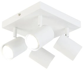 Smart plafondlamp met dimmer wit vierkant incl. 4 Wifi GU10 - Jeana Modern GU10 Binnenverlichting Lamp