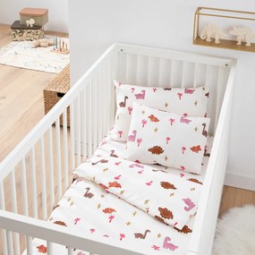 Kussensloop voor baby, in katoen, Dino Pop rose