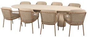Hampton Martinique dining tuinset 300x110xH75 cm 9 delig mortex amber 4 Seasons Outdoor