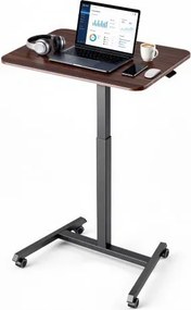 VEVOR in hoogte verstelbaar bureau/computerbureau 650x480x(725-1605)mm, metalen frame, MDF-blad, draagvermogen van 15 kg, zwenkwielen met remmen, zit-sta bureau voor thuis, kantoor, studeerkamer of kantoor