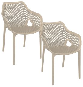 Garden Impressions Air XL design tuinstoel taupe - 2 stuks