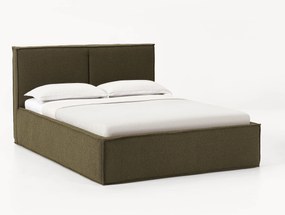 Bouclé gestoffeerd bed Dream met opbergruimte