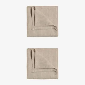 Set Van 2 Juisit Linnen En Katoenen Servetten Beige – Linnen - Sklum