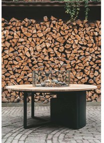 Cosiloft vuurtafel 120 cm rond zwart teak