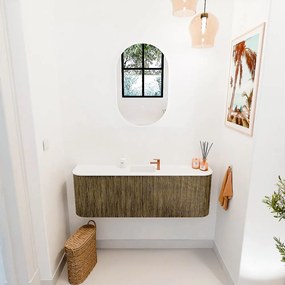 Mondiaz Joya 125cm toiletmeubel ronding links/rechts dusk met wastafel faye midden 1 kraangat talc