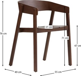 Walnoot Eetkamerstoel