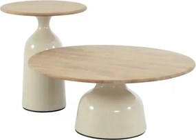 4 Seasons Outdoor June loungetafel crème met rond blad Ø 80 cm SALE Loungetafel   beige weerbestendig