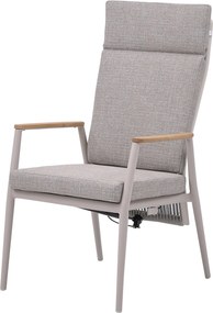 Rosetta dining tuinstoel verstelbaar aluminium latte zand