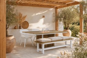 Tuinset 6 personen 220 cm Aluminium/Teak/Kunststof /Aluminium/teak Wit Hartman Sophie