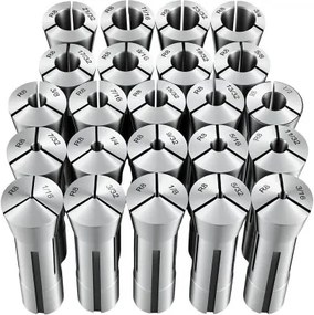 VEVOR R8 spantangenset 1/16 inch tot 3/4 inch, 23-delige freesspantangen type 369E, voor frees- en boormachines, nauwkeurigheid van 0,0008 inch, draaibankspantang met opbergdoos met label, gelegeerd staal