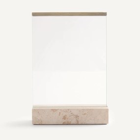 Fotolijst van glas en travertijn, breedte 17,5 cm, GENTIANA