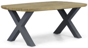Dining Tuintafel rechthoekig 180 x 100 cm Aluminium/Teak Grijs Falcon/Cardiff