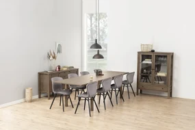 stoel ALTEA velours donkergrijs /poten zwart - modern voor woonkamer / eetkamer