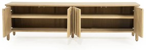Eleonora Jake Modern Tv-meubel Eikenhout Naturel 183 Cm - 183x47x50cm.