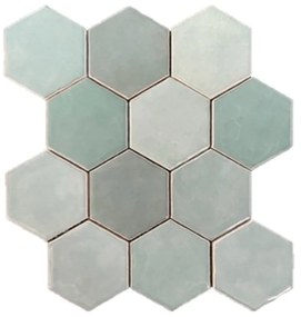 Terre d'Azur Hexagonale Mosaic wandtegel 28x30cm groen