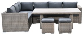 Garden Impressions Tennessee lounge dining set links 5-delig vintage willow - texfiber