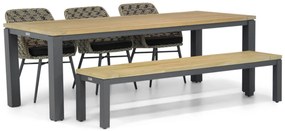 Tuinset 6 personen 230 cm Wicker Zwart Lifestyle Garden Furniture Crossway/Veneto