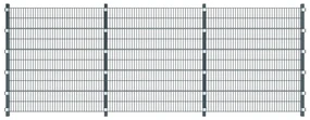 vidaXL Schuttingpaneel met palen 6x2 m antracietgrijs