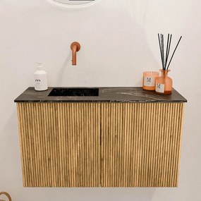 Mondiaz Joya DLux 70cm toiletmeubel oak met wastafel faye links zonder kraangat lava