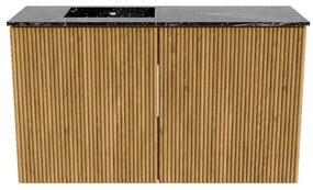 Mondiaz Joya DLux 70cm toiletmeubel oak met wastafel faye links zonder kraangat lava