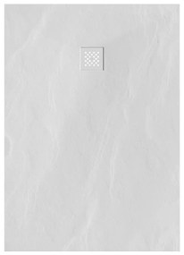 Brauer Asteroid douchevloer 100x140cm mineraalmarmer wit mat