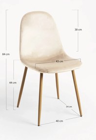 Set 4 Teok Fluwelen Stoelen