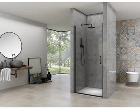 Van Rijn Products ST02 Nisdeur - 60x200cm - helder glas - dikte 6mm - incl. glasbehandeling, - zwart mat ST02LP10059ZW