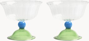 Handgemaakte champagneglazen Tulip van borosilicaatglas, 2-delig