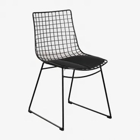 Set Van 4 Renee Stalen Eetkamerstoelen Zwart & Kunstleren Zwart - Sklum