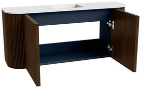 Mondiaz Joya 95cm toiletmeubel ronding links/rechts walnut met wastafel faye midden zonder kraangat talc