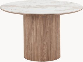 Uitschuifbare eettafel Athens met blad in marmerlook, 120-160-200 x 120