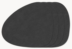 Asymmetrische leren placemats Curve, 4 stuks