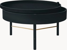 Ronde eikenhouten salontafel Turning Table met opbergruimte