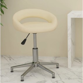 vidaXL Kantoorstoel draaibaar kunstleer crèmekleurig