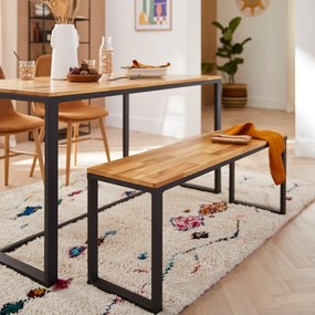 Bank in massief geolied eik L120 cm, Hiba