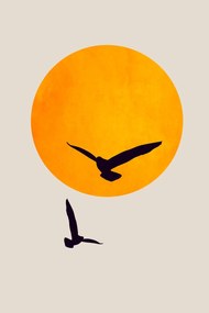 Ilustratie Birds In The Sky, Kubistika, (26.7 x 40 cm)
