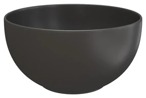 Fontana Bano toiletmeubel ribbelfront walnoot 40x22cm met mat zwarte waskom