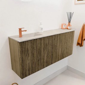 Mondiaz Joya DLux 100cm toiletmeubel ronding rechts dusk met wastafel faye links 1 kraangat ostra