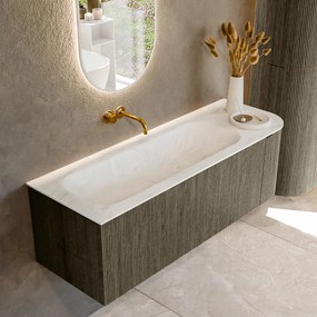 Mondiaz Kurve-dlux 135cm badmeubel ronding rechts shadow met 1 lade en deur en wastafel big medium links zonder kraangat opalo