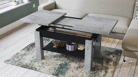 ASTORIA beton / zwart, uitschuifbare tafel