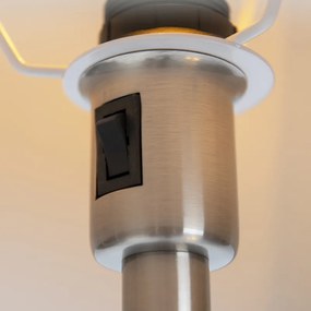 Klassieke vloerlamp staal met grijze kap en leeslampje - Retro Klassiek / Antiek E27 Binnenverlichting Lamp