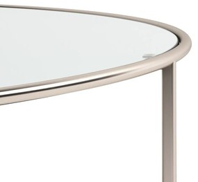 Ronde salontafel in gesatineerd nikkel , Sybil