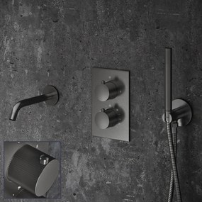 Saniclear Iron Stripes inbouw badkraan verouderd ijzer - gunmetal