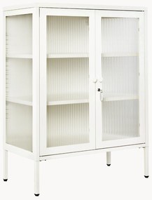 Metalen vitrinekast The Mixer met geribbeld glas