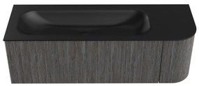 Mondiaz Kurve 135cm badmeubel ronding rechts shadow met 1 lade en deur en wastafel big medium links zonder kraangat urban