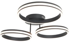 Plafondlamp zwart incl. LED 3-staps dimbaar 3-lichts - Navara