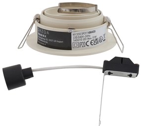 Set van 6 Moderne inbouwspot beige GU10 50mm draai- en kantelbaar - Chuck