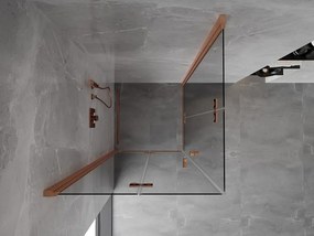 Mexen Mist-F Duo vouwdeur douchecabine 80 x 80 cm, transparant, geborsteld koper - 8A6-080L-080P-65-00