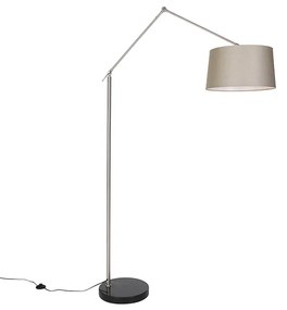 Stoffen Moderne vloerlamp staal met kap taupe 45 cm - Editor Modern E27 Binnenverlichting Lamp