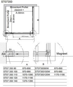 Van Rijn ST07 hoekcabine met helder glas 100x100cm geborsteld koper